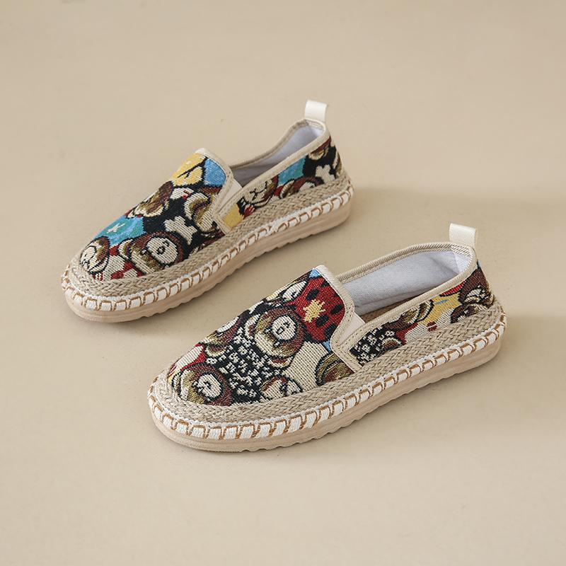 Fashion CRLAYDK Panda Printed Loafers for Women Slip On Espadrilles Casual Lightweight Summer Shoes Ladies Breathable Soft Flats