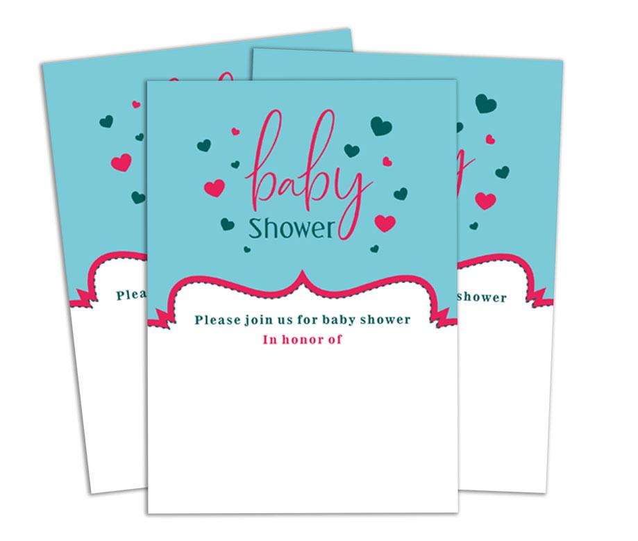Darling Souvenir Baby Shower Invitation Card 28 Pcs Fill or Write In Blank Invites Printable Party Supplies