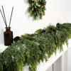 Christmas Artificial Cedar Garland Realistic Green Garland For Front Door Holiday Atmosphere Props For Garden Outdoor Indoor