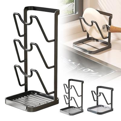 Stainless Steel Pot Lid Rack Multifunctional Cutting Board Storage Rack  Kitchen Accessories
