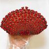 Hollow Out Rose Red Rhinestone Diamond  Wedding Purse New Fashion Women’s Crystal Evening Clutches BagLady Chain Party Clutches