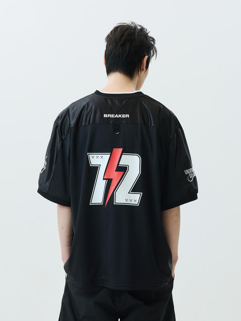 Jeimiweseuteu Jw V-Neck Mesh Biker Jersey T-Shirt (Black)