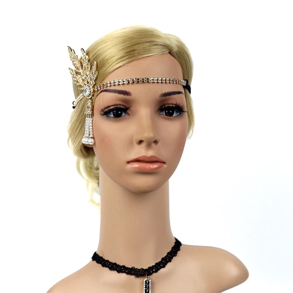 Alloy Rhinestone Tassel Head Band Wedding Banquet Dress Headdress for Women