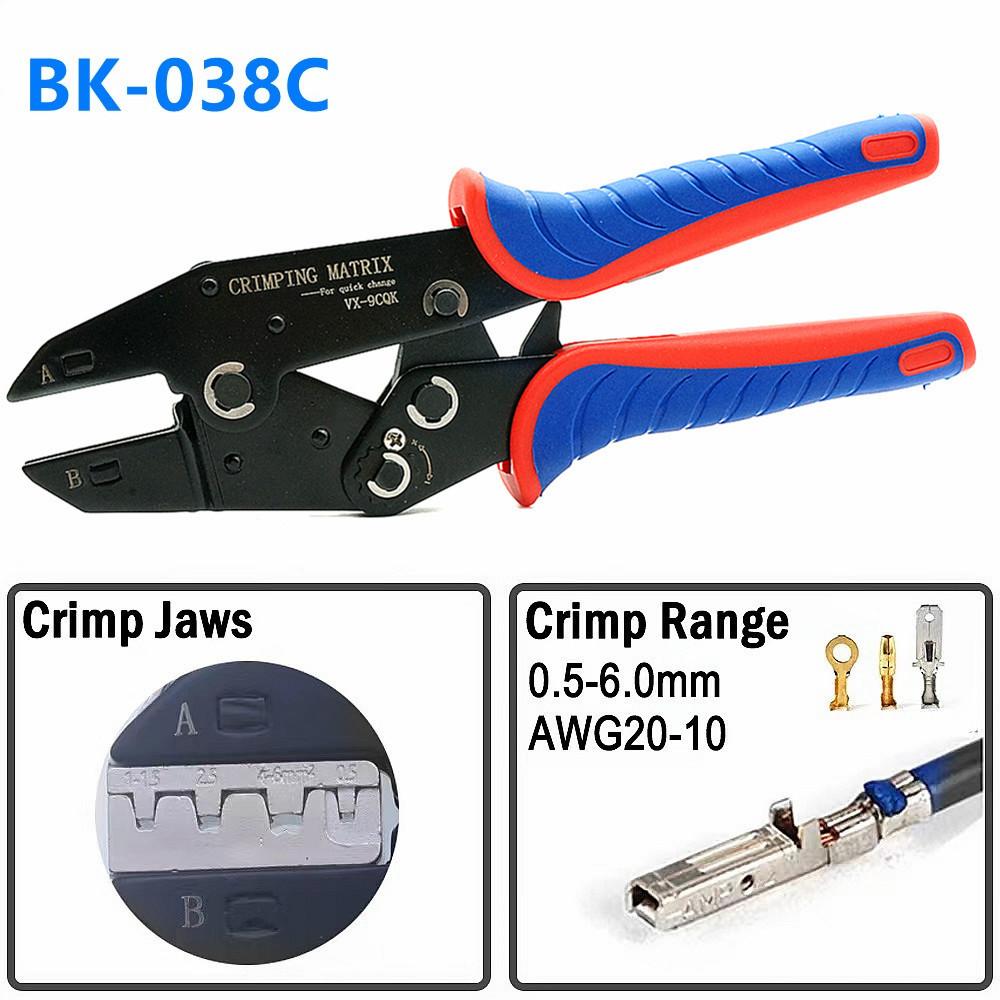 Crimping Tool Set Ratcheting Wire Crimp Pliers For Heat Shrink Non-Insulated Open Barrel Ferrule Connector Solar Energy Terminal