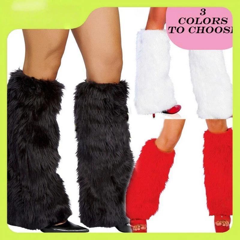 Faux Fur Leg Warmers Plush Long Leg Cuffs Multi Color Options For Christmas Party Cosplay Stage Performance Costume Accessory