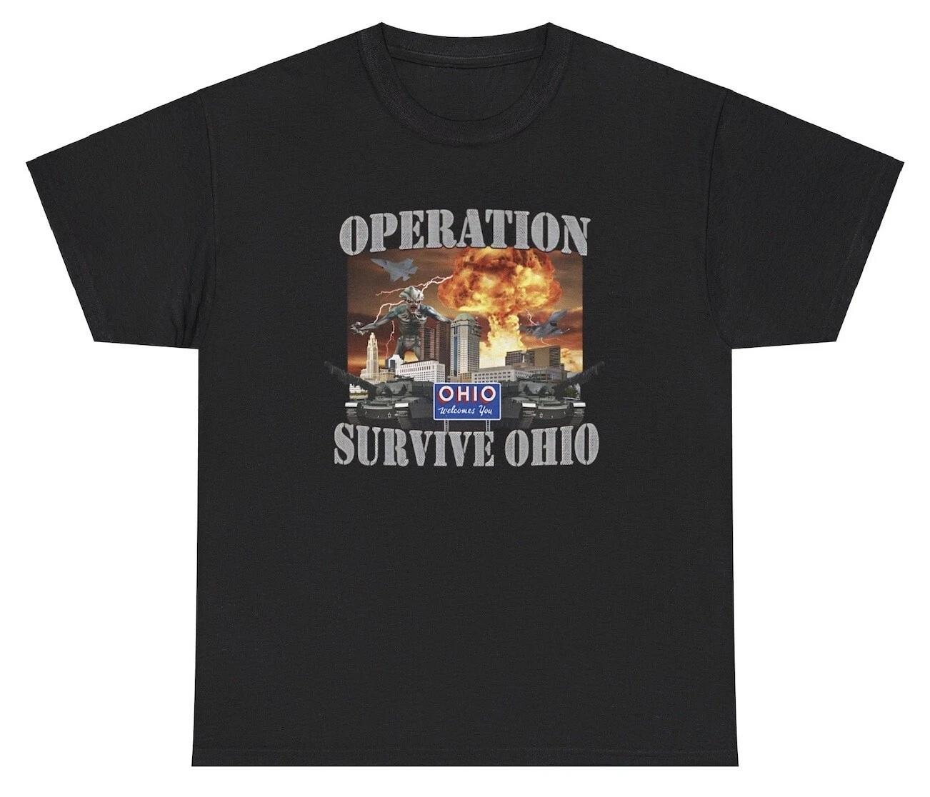

Operation Survive Ohio T Shirt Funny Brainrot State Dank Meme Humor Weird Tee 2XL