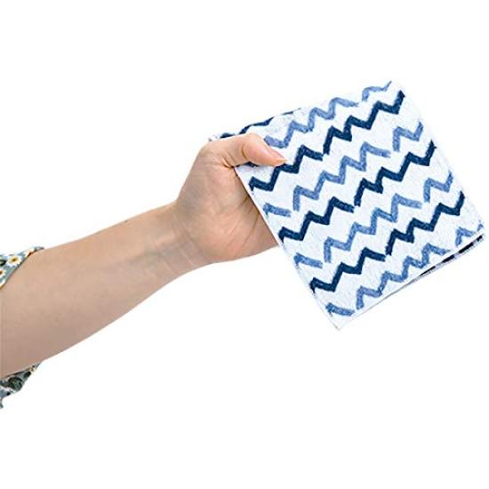 Livheart Brand New Zigzag Check Foldable Towel, Navy, Border, Dot, (Total Length Approx. 12.5cm), Towel, 82008-04