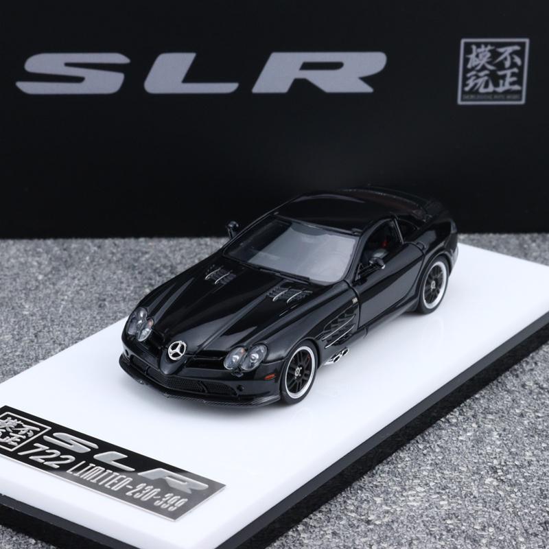 In Stock Unconventional 1:64 Mercedes-benz Slr 722 Simulation Resin Miniature Car Model Collection Ornament Custom Toys Gift