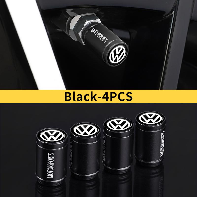SVLHP1 4pcs Car Valve Caps Tyre Nozzle Dust Protection Cover Wheel Case For Volkswagen VW Golf 4 6 7 GTI Tiguan Passat B5 B6 MK6 Polo