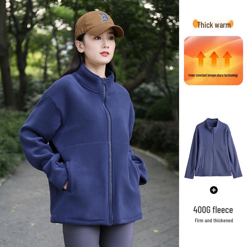 Women's Sherpa Fleece Cardigan Jacket - 2024 Spring/Autumn Collection, Thickened Inner Layer