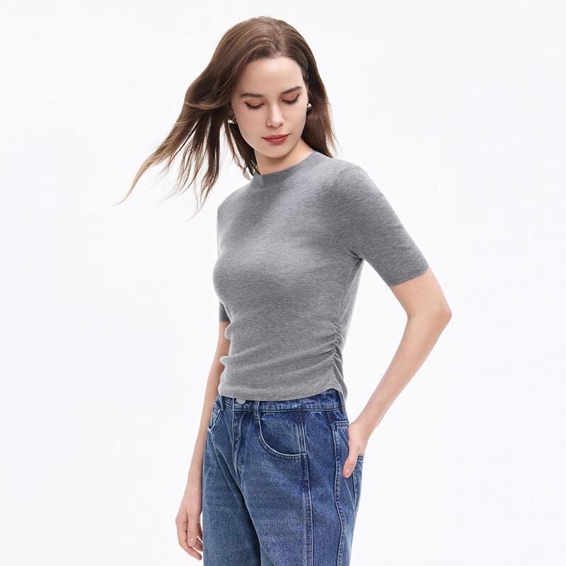 

Tatu Embroidered Short Sleeve Knit Wool Sweater L