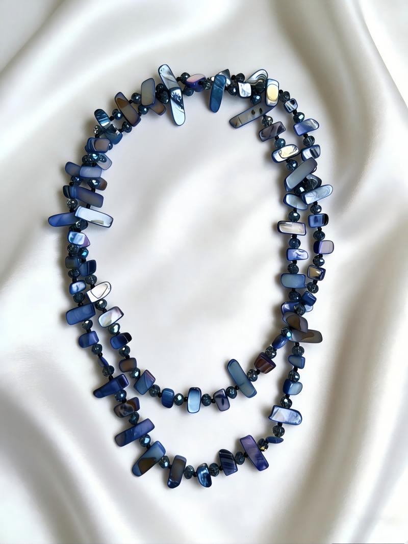 Bohemian Shell Glass Multi-Layer Stacked Necklace Long Sweater Chain Women S Batch
