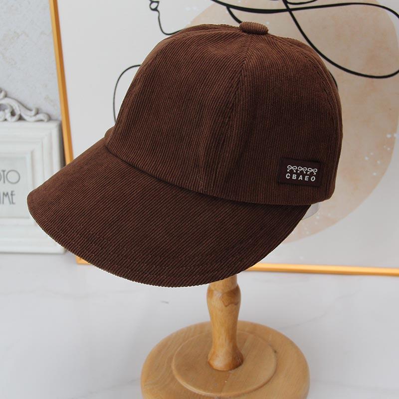 ins retro corduroy cap lazy wind soft top baseball cap daily commute plain versatile hat