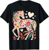 Floral Equestrian Horse Western Cowgirl T-Shirt