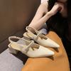2025 New Sexy Pointed Sandals Brand Designer Summer Comfortable Shallow Slip-on Mid-heel Sandals Women's Light Office High Heels
