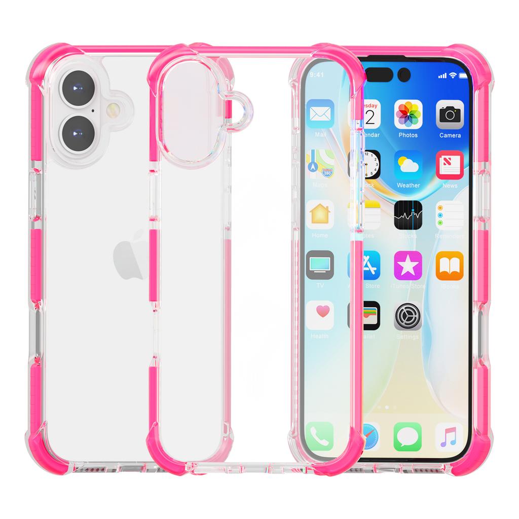 Clear Mobile Phone Case for iPhone 16 TPU+TPE+PC Phone Cover