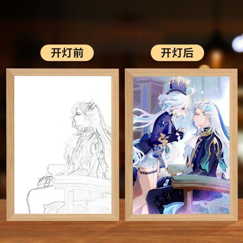 

Neuvillette Genshin ударная лампа для рисования фигурка свет крутой подарок для поклонников Genshin