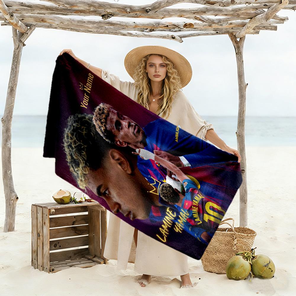 Yamal Personalisiere deinen Namen Strandtuch Schnelltrocknend Weiche Mikrofaser Geeignet für Schwimmen Fitnessstudio Camping Yoga Urlaub
