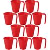Nagao Set of Dishwasher Microwave Made In 1732R Easy-to-Hold One-Handed Cup, 250ml, Red, 10, Plastic, Safe, Safe, Tsubame-Sanjo, Japan, No.