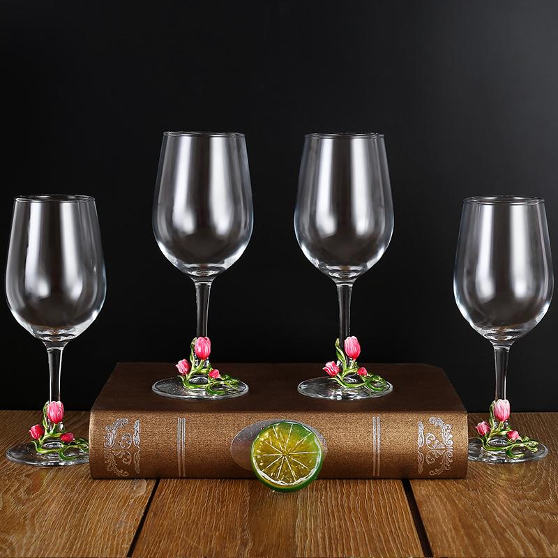 Kovové Skleněné Sklenice na Víno Sada Sklenice na Červené Víno Pohár Karafa Džbán Dávkovač Vína Křišťálové Sklo Sada na Víno Barové Sklo Nápojové Sklo Dárek
