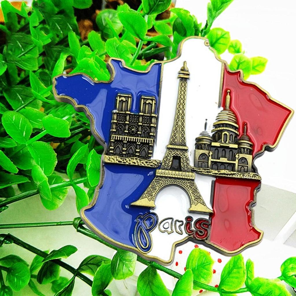 hot sales 1pcs Creative 3D Metal Magnet France Map Fridge Sticker Resin Sticker Paris Tourist Souvenir Home Decoration