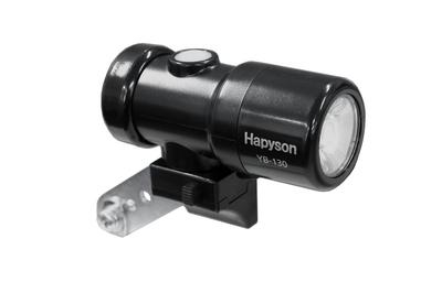 Hapyson Fahrradlicht Gabel Automatisch IPX5 USB Smart Schwarz YB-130-K (Frontmontage), Leicht, Wasserdicht, Wiederaufladbar, Lampe,