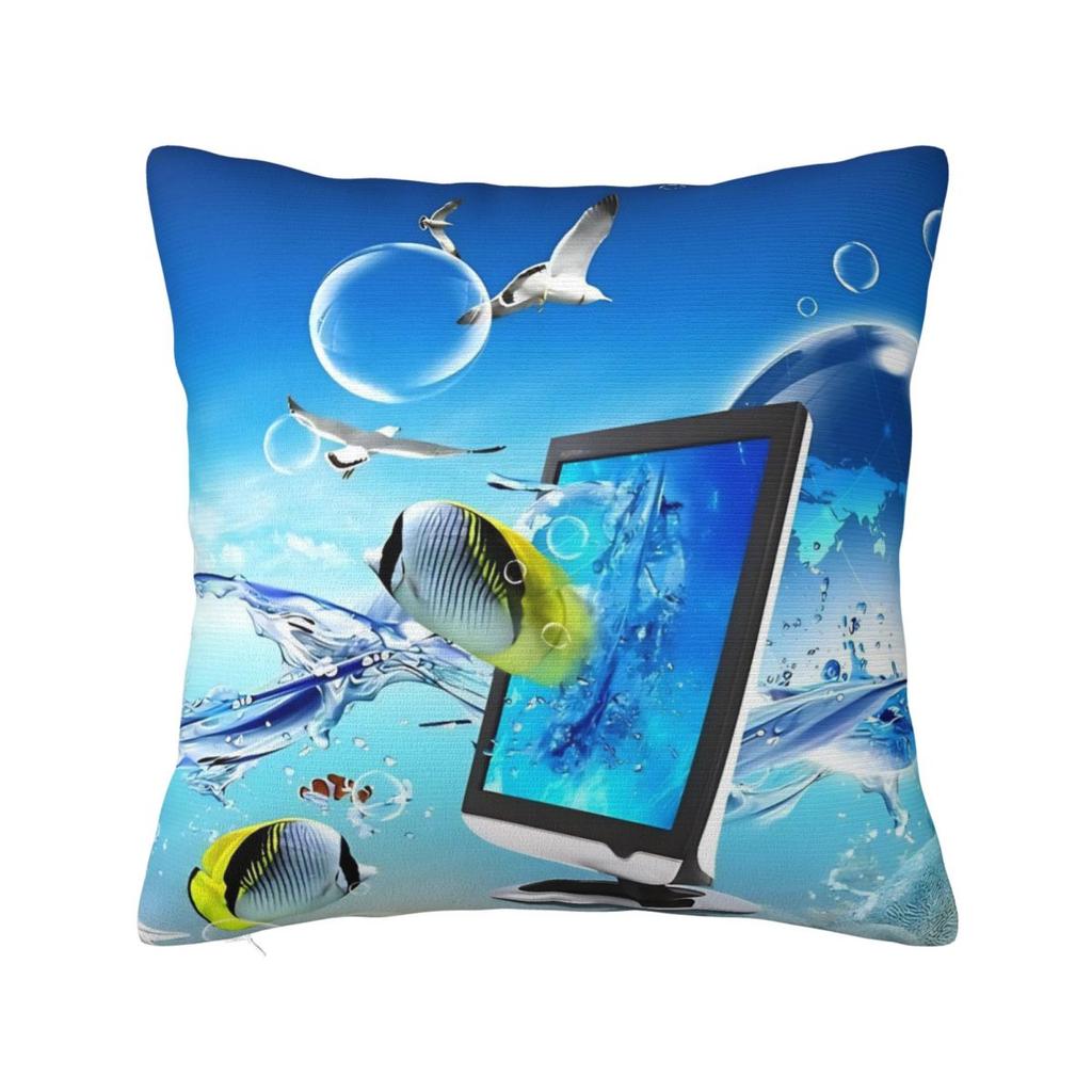 Symphony Dolphins Frutiger Aero Kuddfodral Roligt Kuddfodral Mjukt Anpassat Kuddöverdrag Örngott För Soffa Sovrum Heminredning