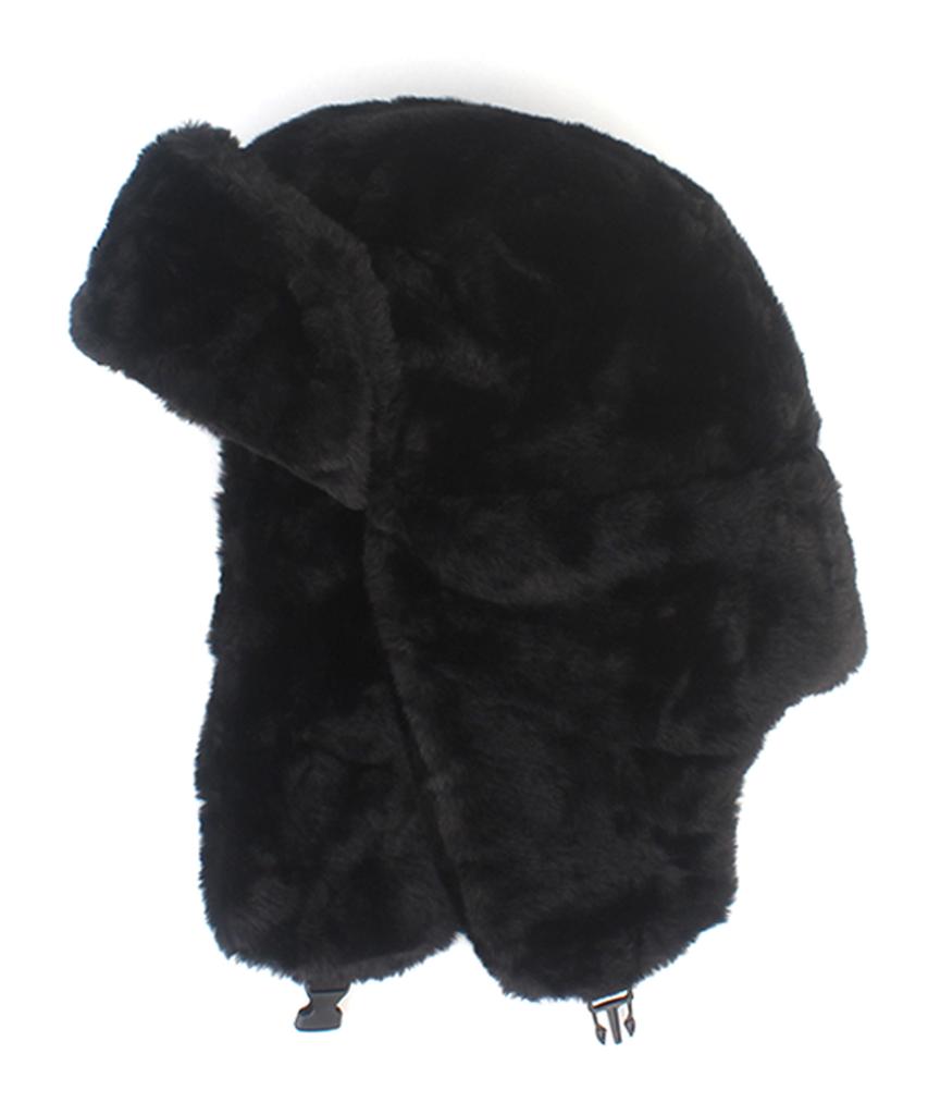 Yunibeosyeolkemiseuteuli Soft Fur Black Aviator Hat