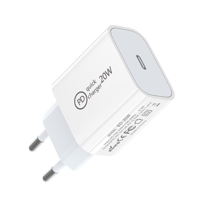 PD20W Type-C Fast Charger for Apple Devices - Compatible with EU, US, UK, and AU Standards