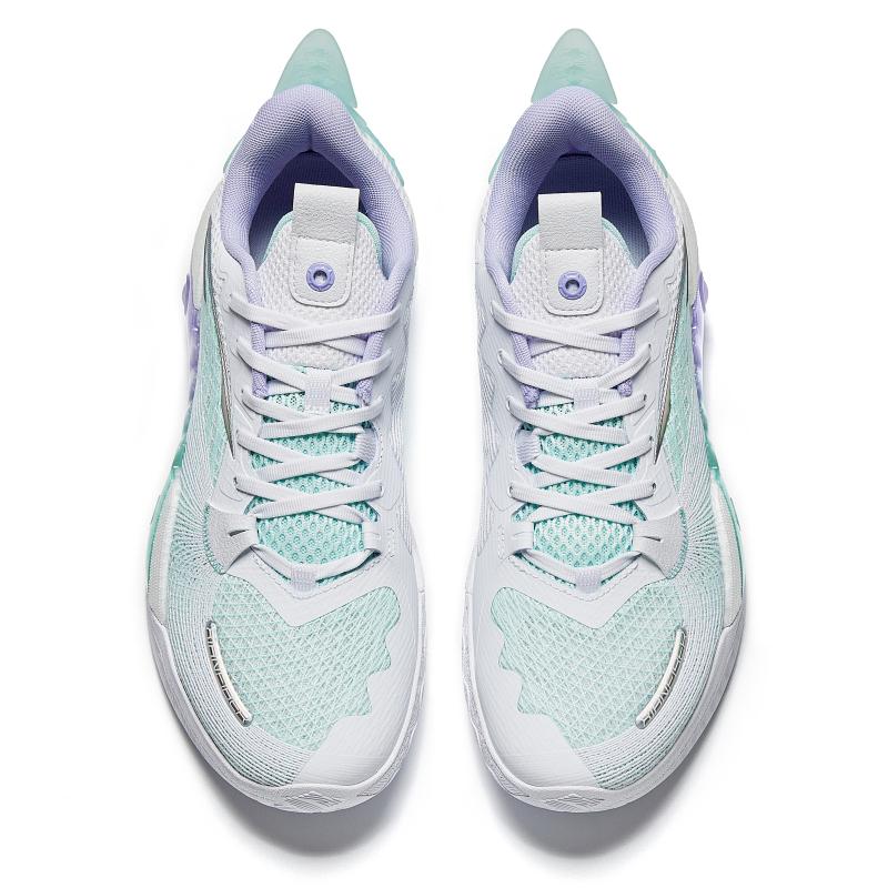 Anta Frenzy 5team V2 Cushioning, Wear Resistant Low Top Basketball Shoes Men's White Blue Purple Sneakers