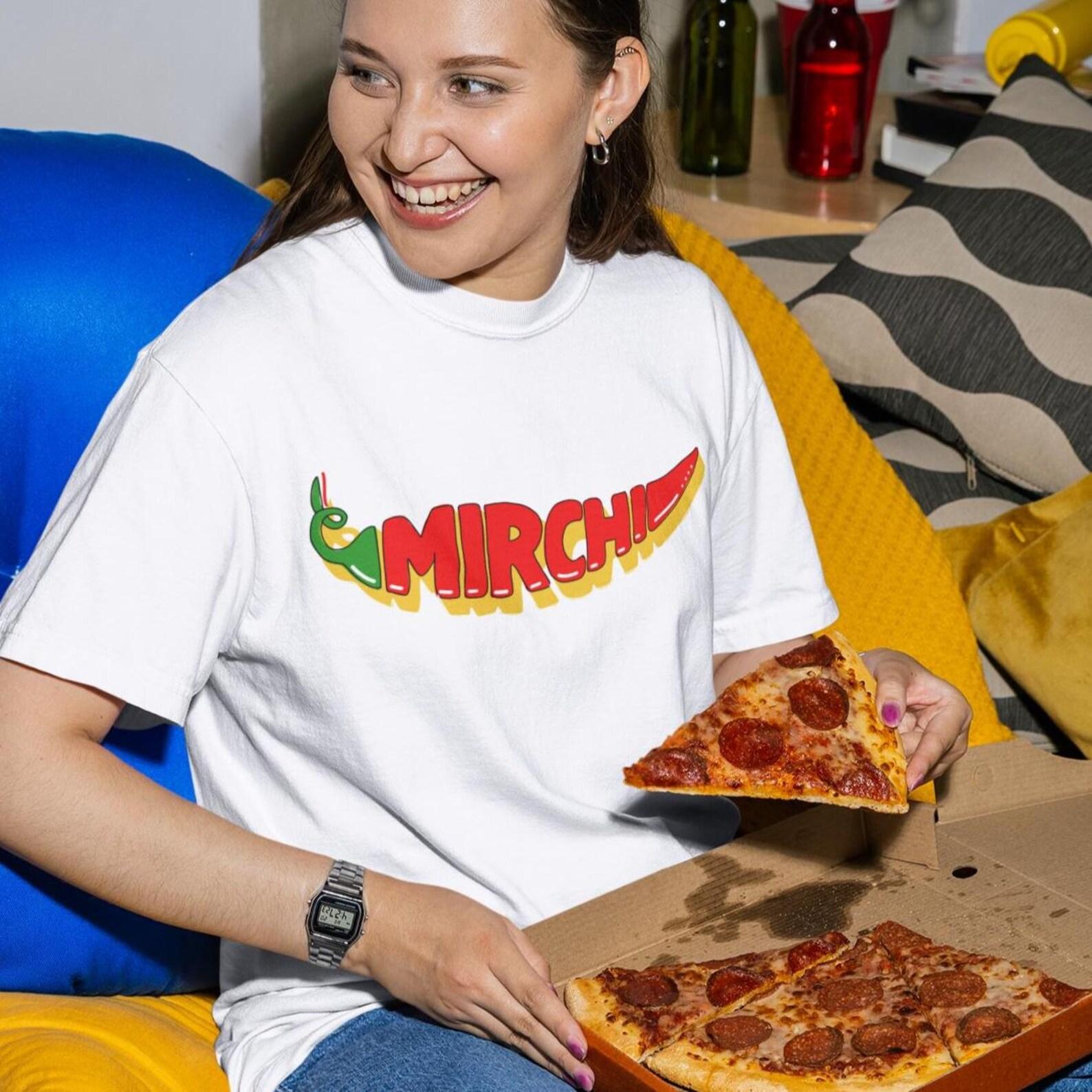 Mirchi Graphic tshirt | Indian streetwear, spicy foodie gift, desi fashion, Bollywood style, food lover cotton tee, S