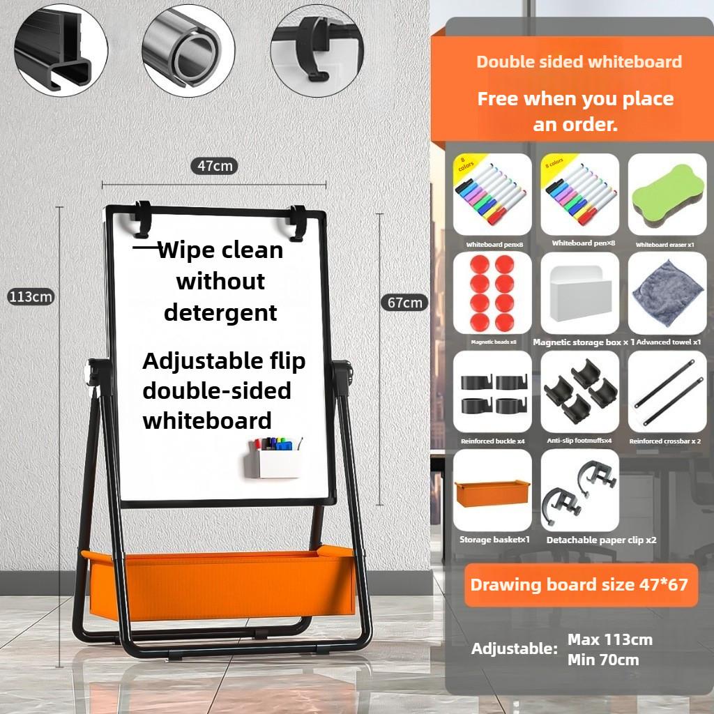 Foldable 360 Degrees Magnetic Whiteboard Premium Magnetic Standing White Board Dual-side Notice Board Writing Boards Stands