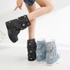 Fashion 6cm Women Ankle Boots 2 Inch Platform Heel Booties Denim Comfortable Blue Black Spring Autumn Women Fashion Boots Mid Calf