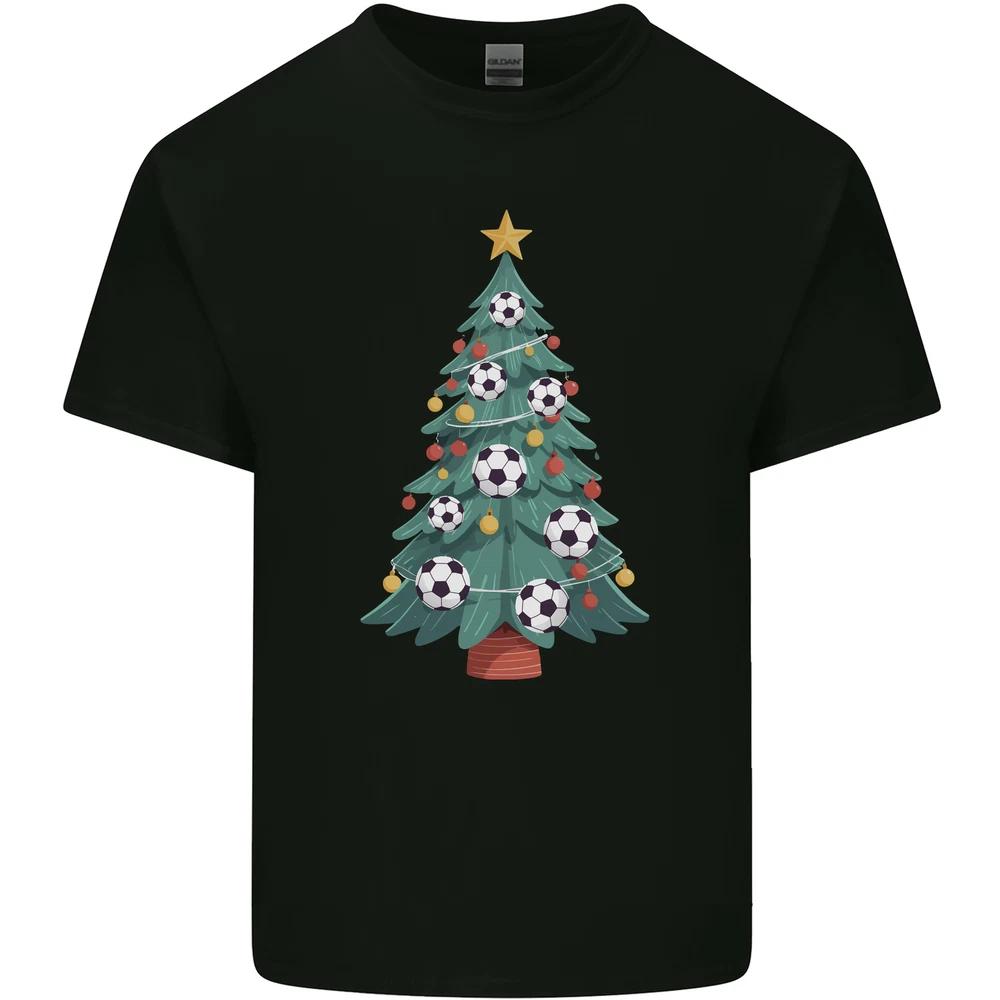 Christmas Football Tree Xmas Soccer Footy Unisexs Light Cotton TShirt S