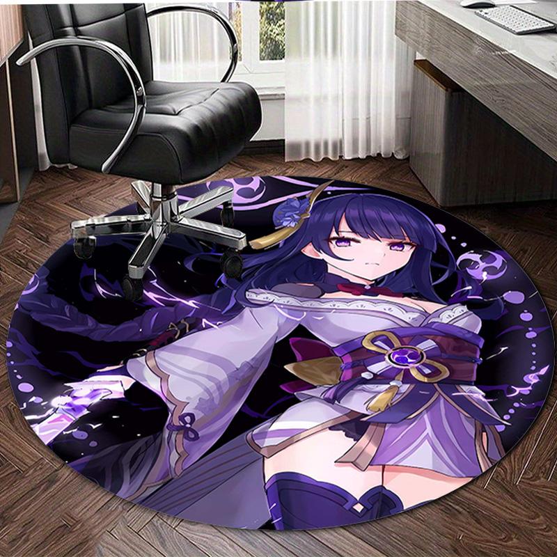 1pc Genshin Impact Beelzebul1 Design Printed Area Round Carpet for Bedroom Living Room Home Decor Rugs Mat Non Slip Mat Rug for Bedside