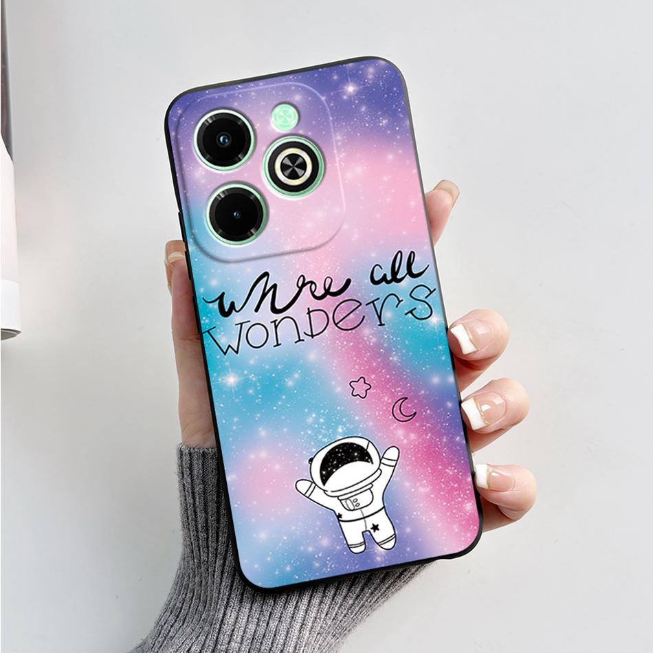 For Infinix Hot 40i Case Hot40i Fashion Marble Black Silicone Soft Phone Case For Infinix Hot 40i 40 i X6528B Back Cover Fundas