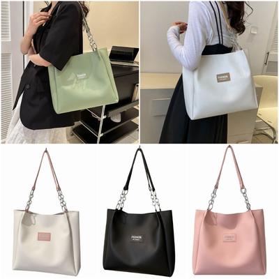 Trend PU Leather Tote Bag Large Capacity Multicolor Underarm Bag Comfortable Hand Bucket Bag Shopping