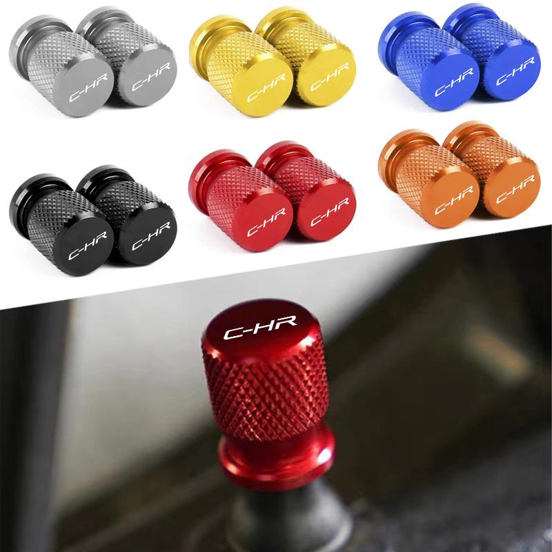 4pcs Car Wheel Tire Valve Caps Aluminum Airtight Covers Badge Emblem for Toyota C-HR CHR Accessories