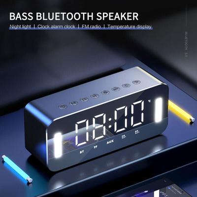 MC-H8 Bluetooth 5.0 Full-Range Speaker 1500mAh/2500mAh Stereo Bass LED Display Digital Electronic Clock FM Radio Bass Portable