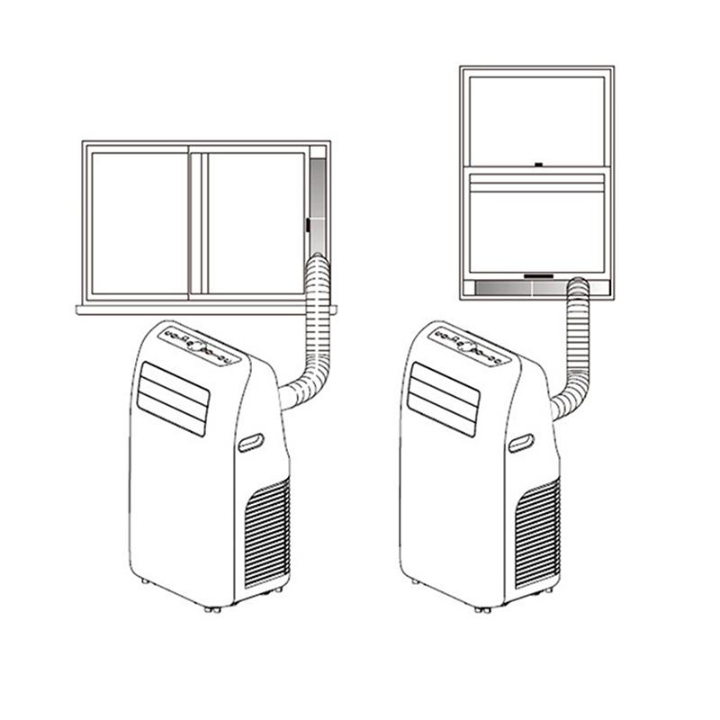 Air Conditioner Window Vent Kit 43-140Cm Flat Mouth Ac Exhaust Hose Coupler Adjustable Window Seal Universal Duct Extension Pipe