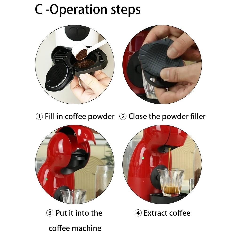 Portable Reusable Capsule Adapter Refill Black Coffee Powder Tray Capsule Convert for Genio S/Piccolo XS For Dolce Gusto Coffee