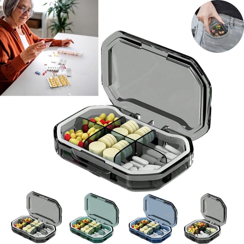 1Pc Portable 46 Compartment Pill Storage Container For Daily Medication Moisture-Proof Sealing