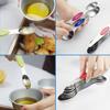 Pack of 8 Dual-Sided Magnetic Measuring Spoons Set with Leveler Stackable Teaspoon and Tablespoon Set for Spice Jar Liquid