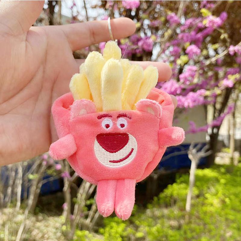 Playful Fun And Plush Keychain Toys Featuring Cartoon Hamburger And Fries French