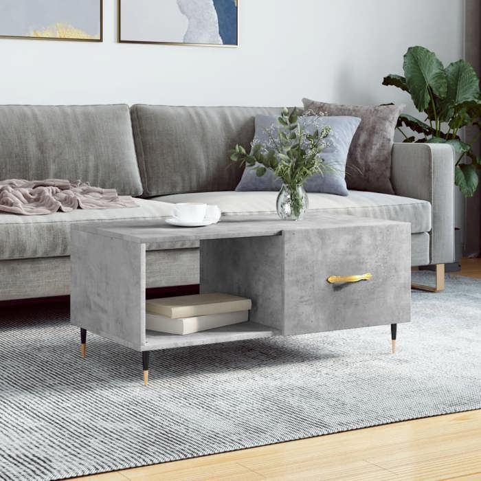 VidaXL Table basse gris béton 90x50x40 cm bois d'ingénierie 829192