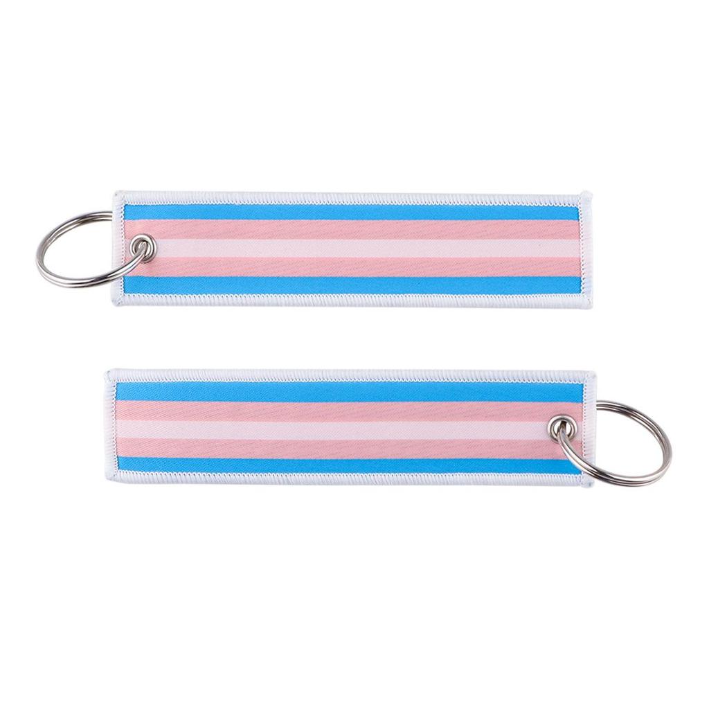 Rainbow Woven Label Keychain and ID Card Lanyard