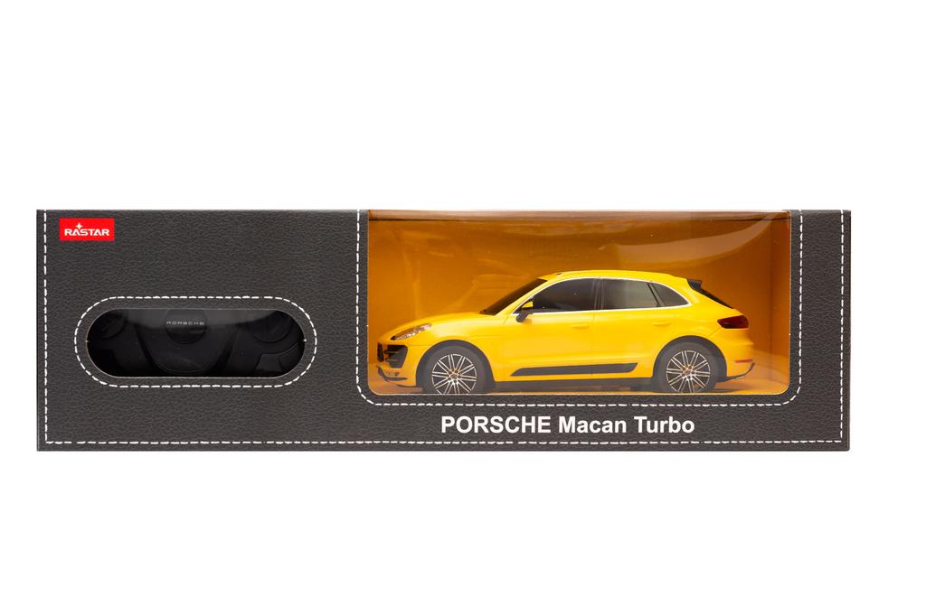 Auto Zdalnie Sterowane Porsche Macan Turbo Samochód Na Pilota Żółty 1:24