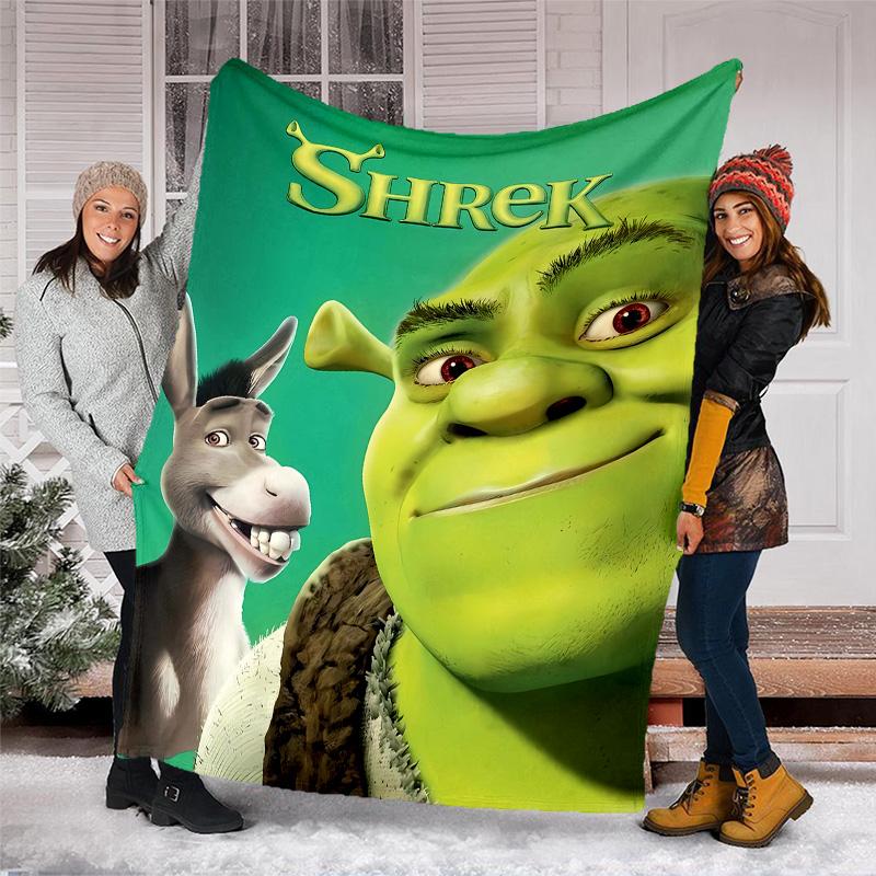 1pc Shrek1 Theme Blanket - Digital Print, Polyester, Cozy for All Seasons, Perfect for Outdoor, Camping, and Travel