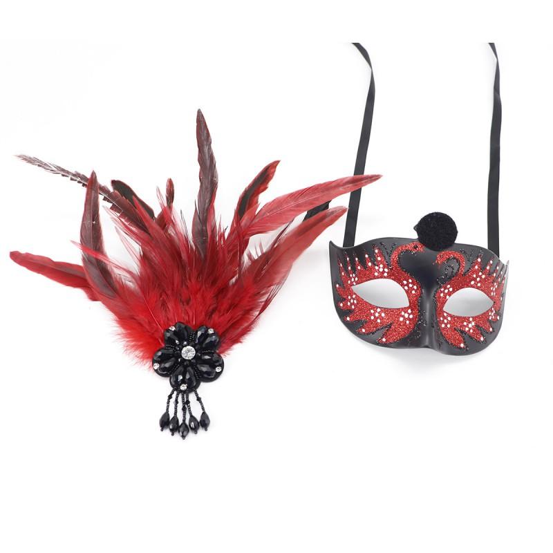 Halloween Feather Mask Sexy Party Eye Carnival Queen Costume Accessory