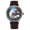 Colored Gemstone Bezel Tourbillon Series Men's Automatic Skeleton Mechanical Watch Trendy Night Light Water-Resistant Wristwatch